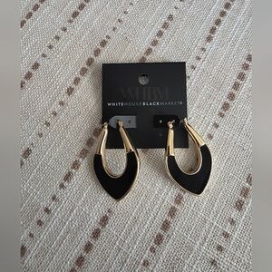 White House Black Market Gold/Black White/Gold Reversible Teardrop Earrings